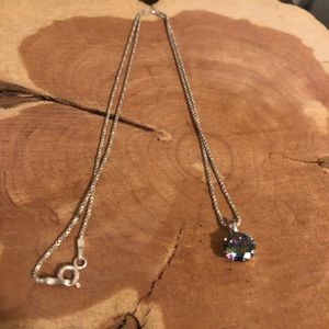 Multicolor gem necklace